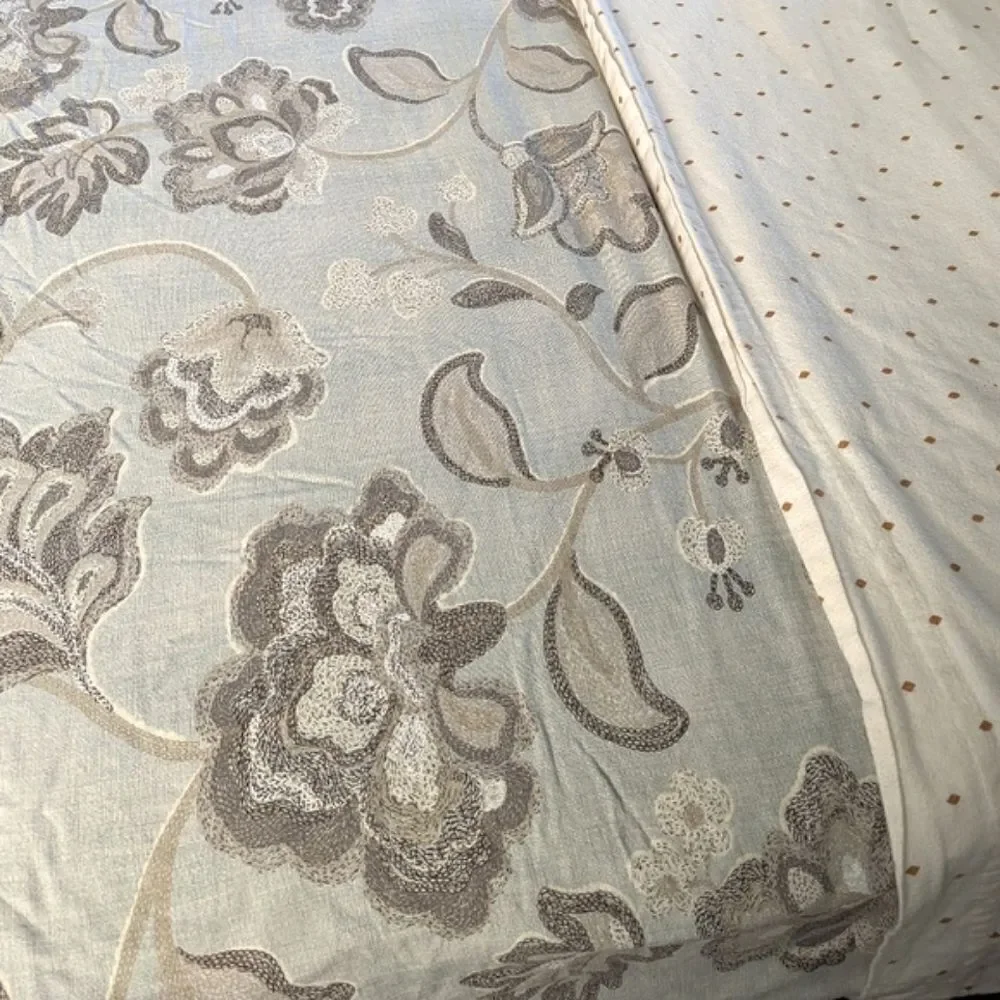 Harbor House Modern Floral Blue Brown 100% Cotton Duvet Cover F/Q